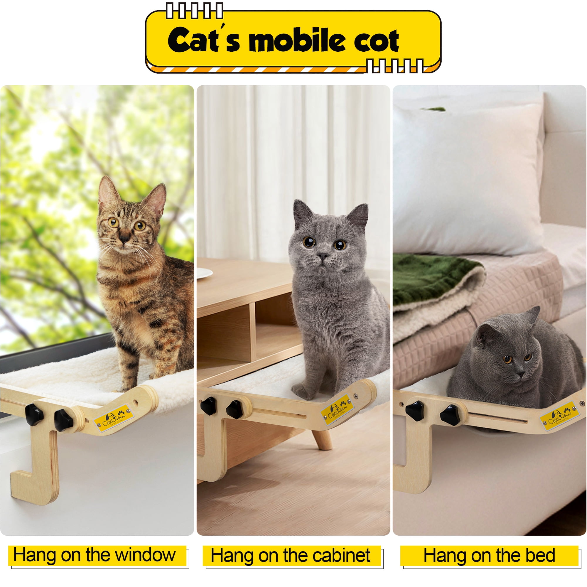 Wall-mounted Coziwow Cat Window Perch Hammock Bed