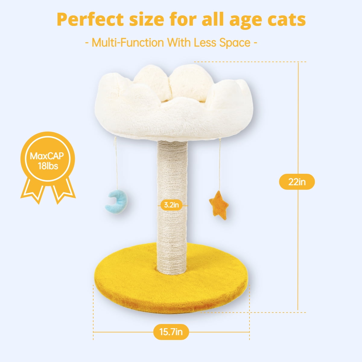 Cloud Cat Scratching Post with Bed & Toys