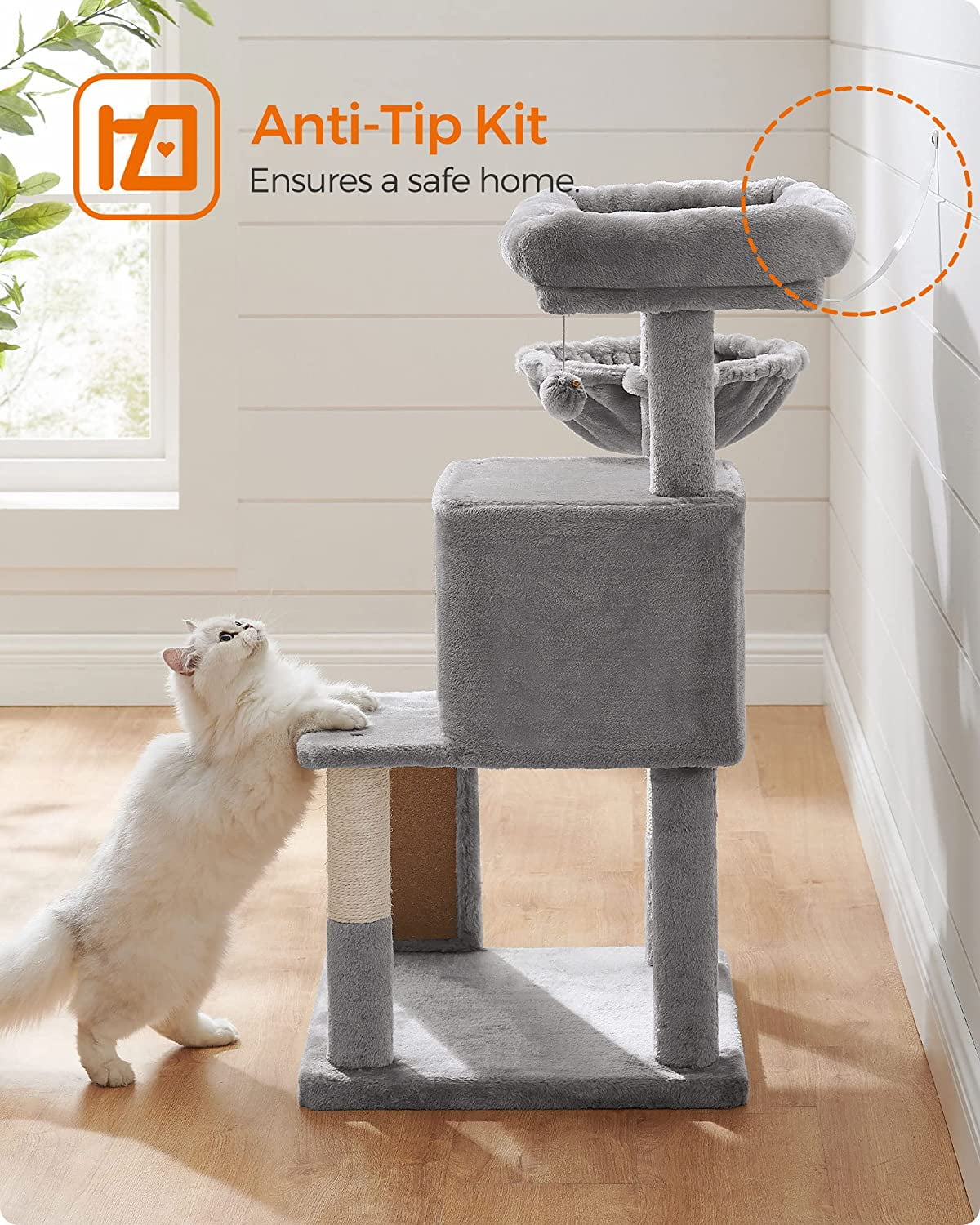 FEANDREA Small Cat Tower with Perch