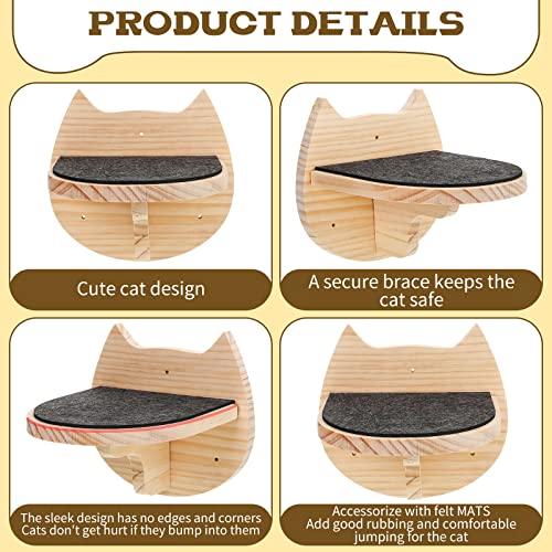 6-Piece Cat Wall Furniture Set with Scratching Mat