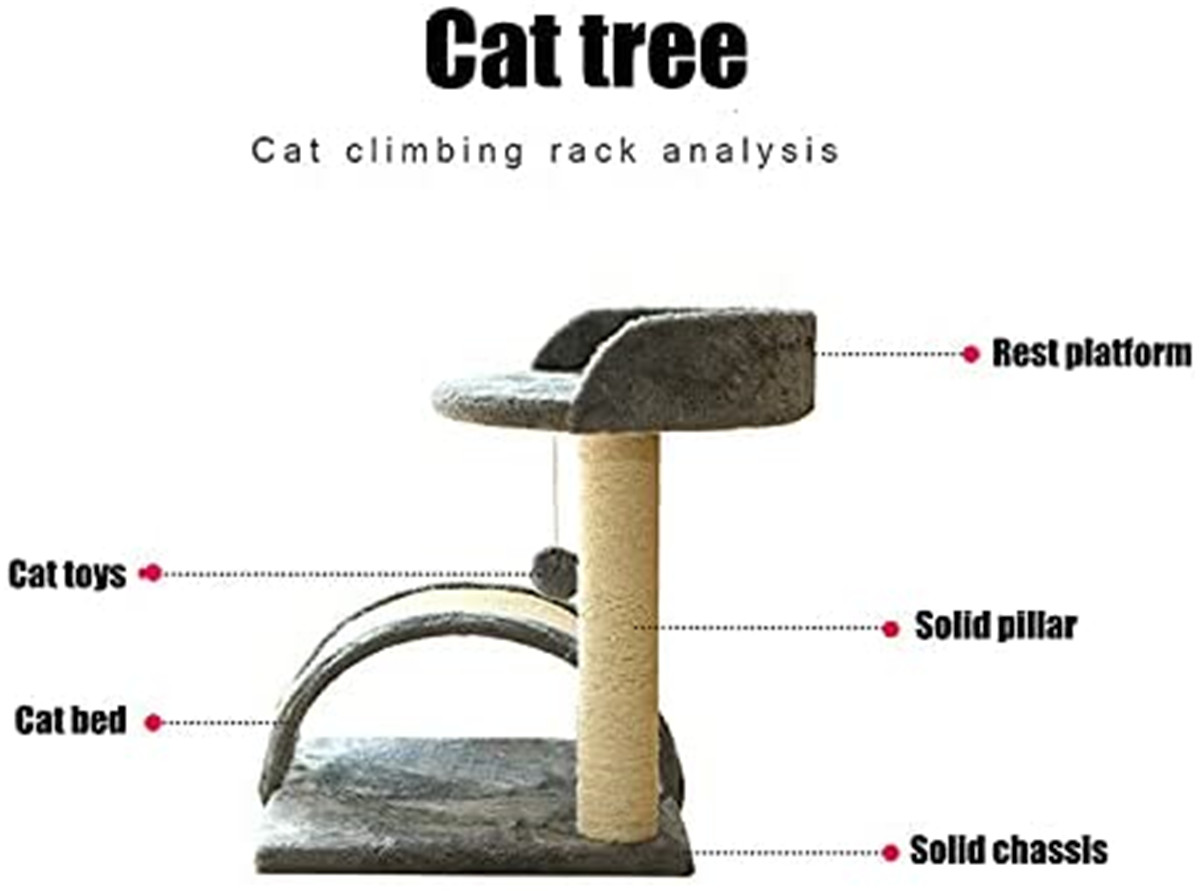 Small Cat Tree with Scratching Post Tower