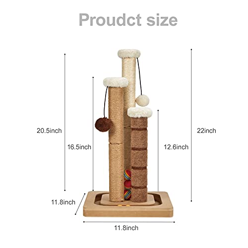 Tall Premium Cat Scratching Post with Toys
