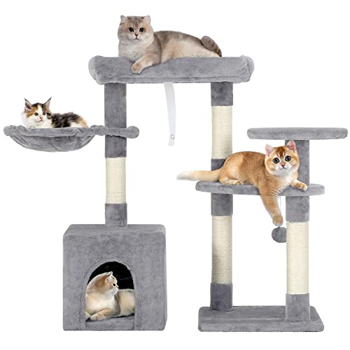 Multi-Level Cat Tower with Scratching Posts & Toys