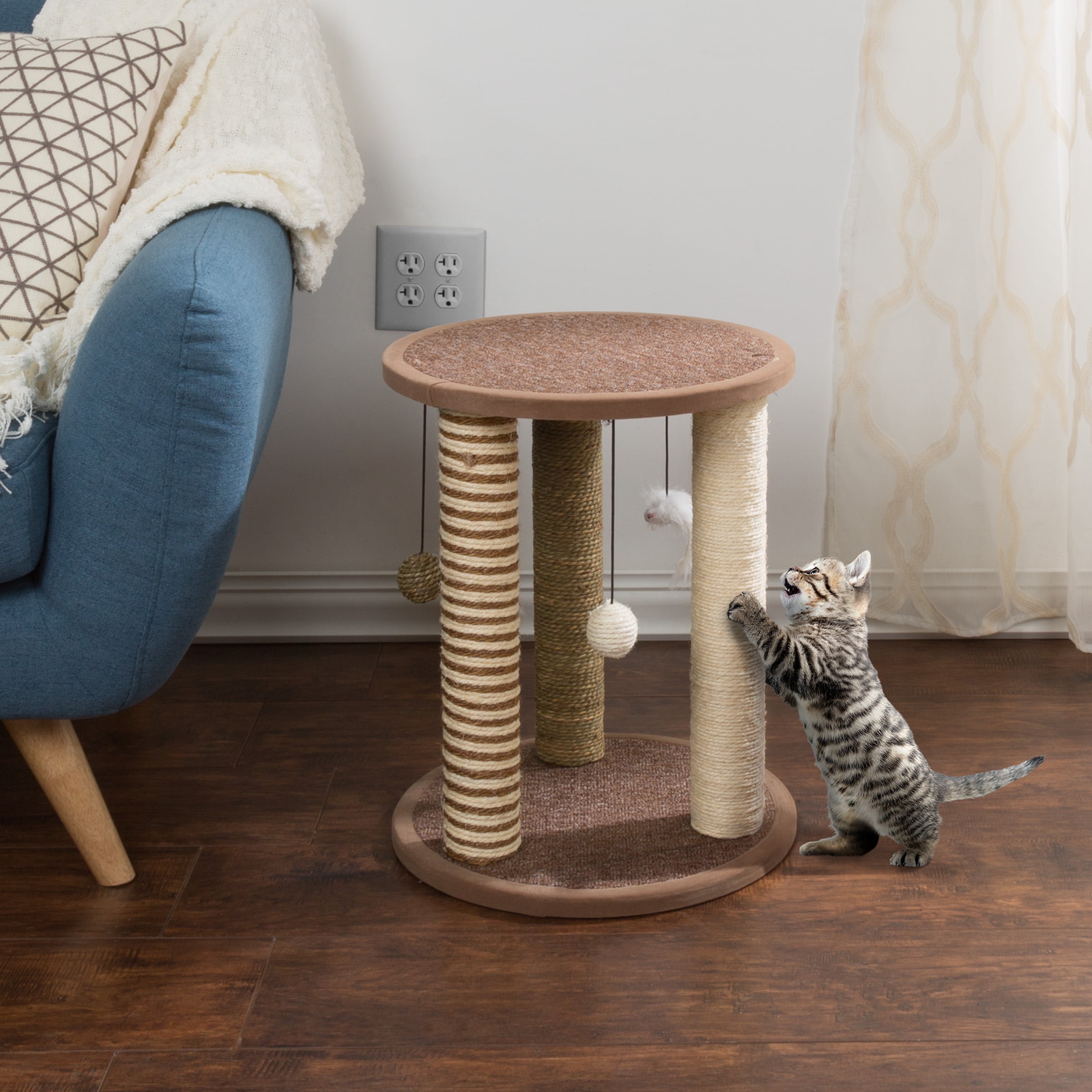 PETMAKER Cat Scratching Tower with Base and Perch