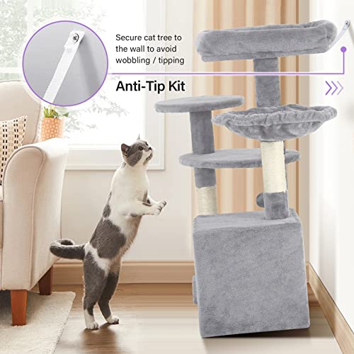 Multi-Level Cat Tower with Scratching Posts & Toys