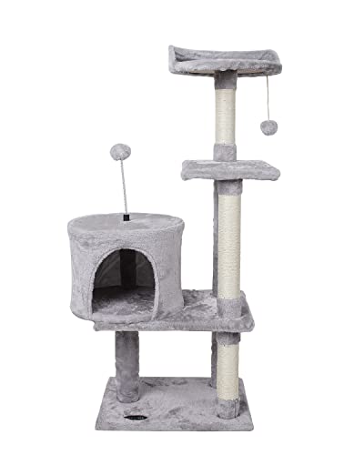 Grey Cat Furniture with Sisal Scratching Posts