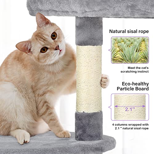 Multi-Level Cat Tower with Scratching Posts & Toys