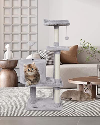 Grey Cat Furniture with Sisal Scratching Posts