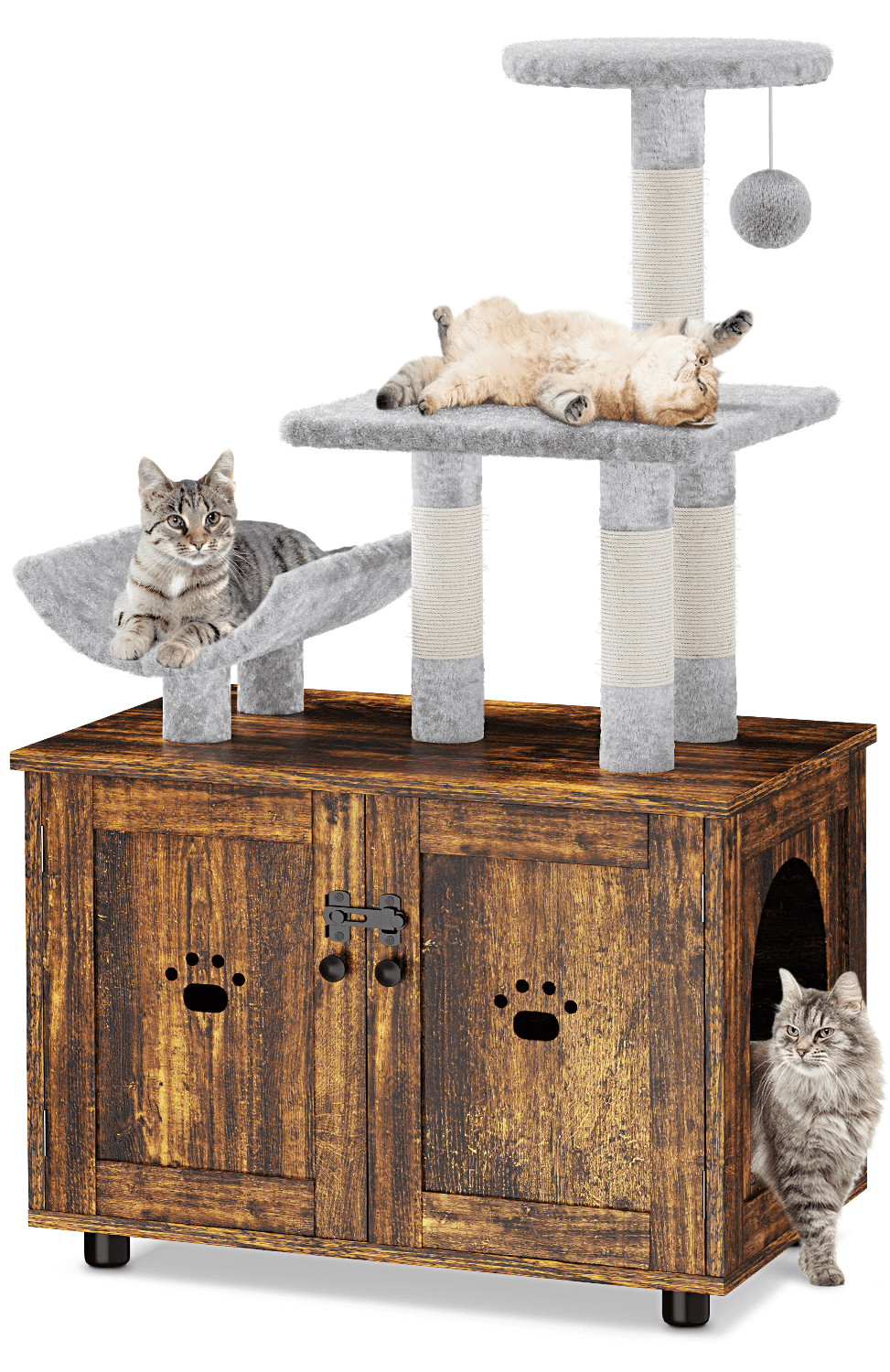 Lulive All-in-one Cat Tree House, Brown