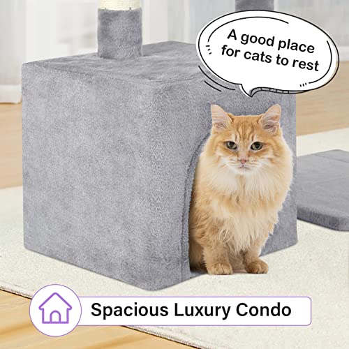 Multi-Level Cat Tower with Scratching Posts & Toys