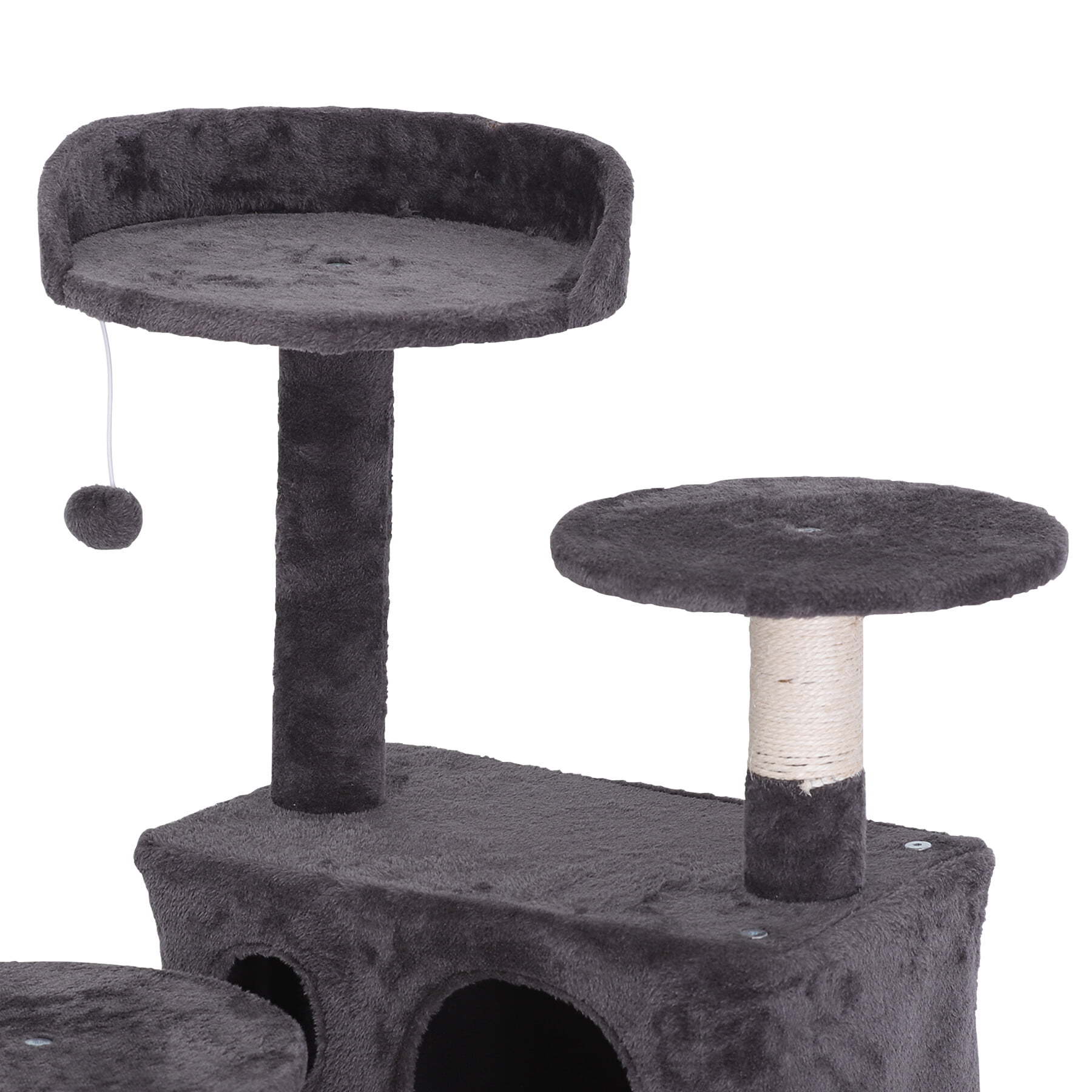 Dark Gray Cat Tree with Condo & Scratcher