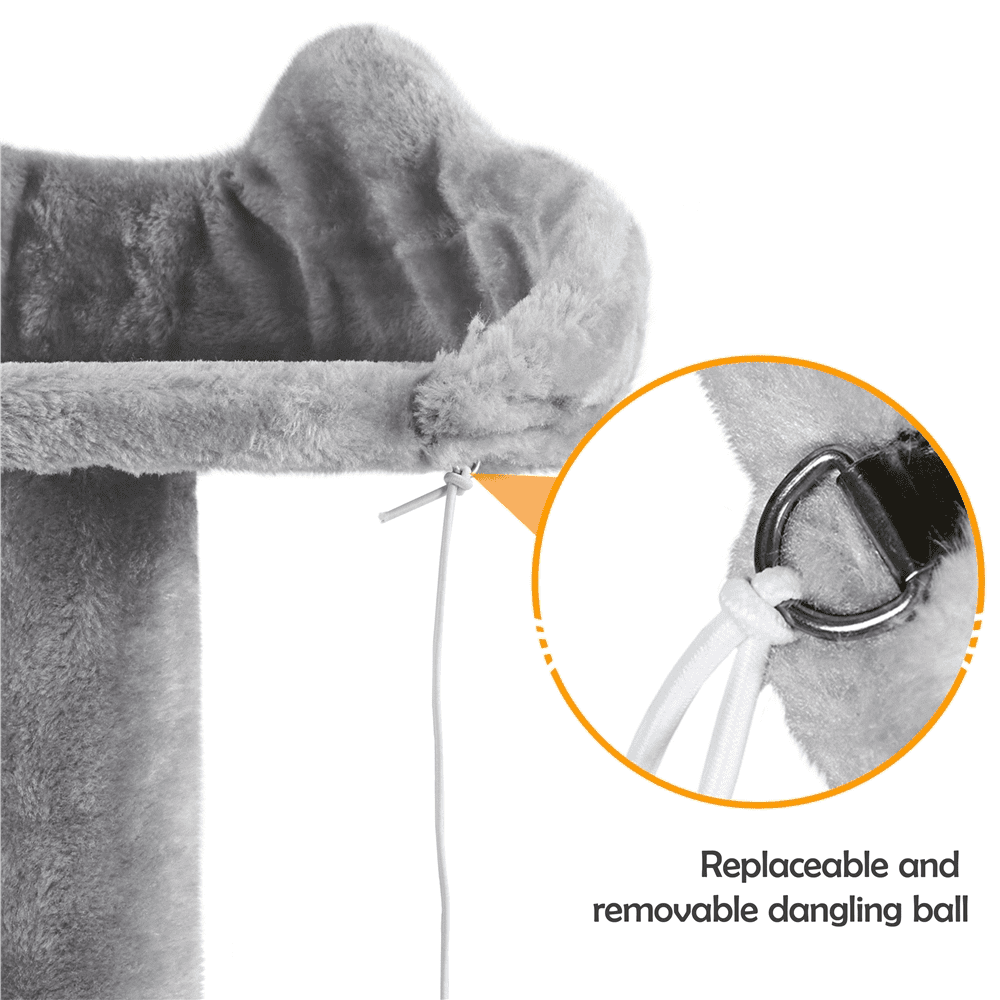 Gray Double Condo Cat Tree with Scratching Post