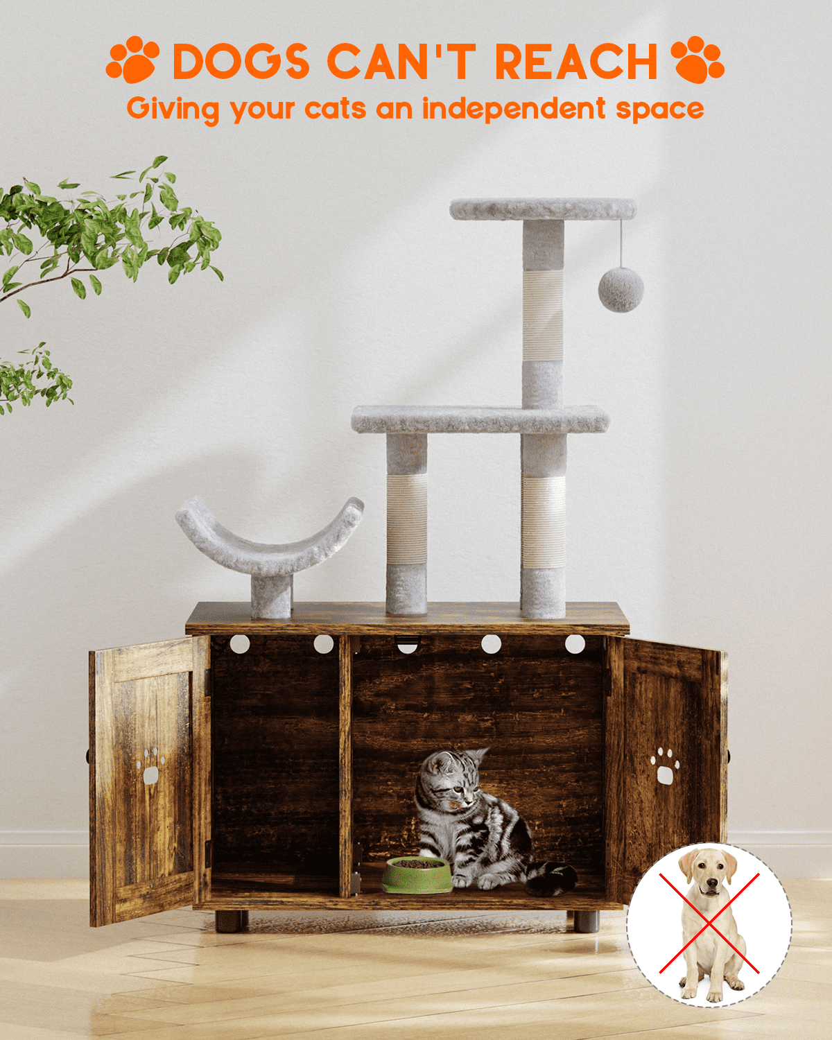 Lulive All-in-one Cat Tree House, Brown