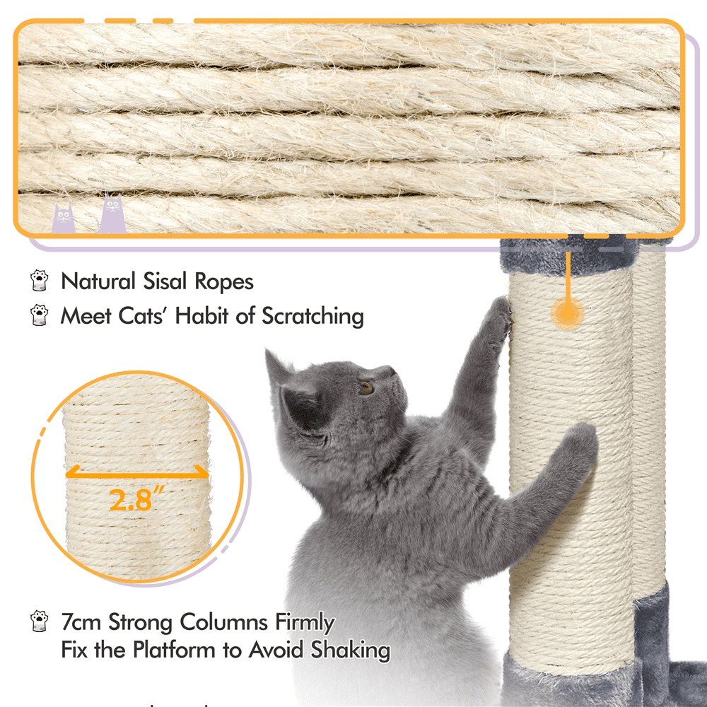 Multi-level Gray Cat Tree with Condo