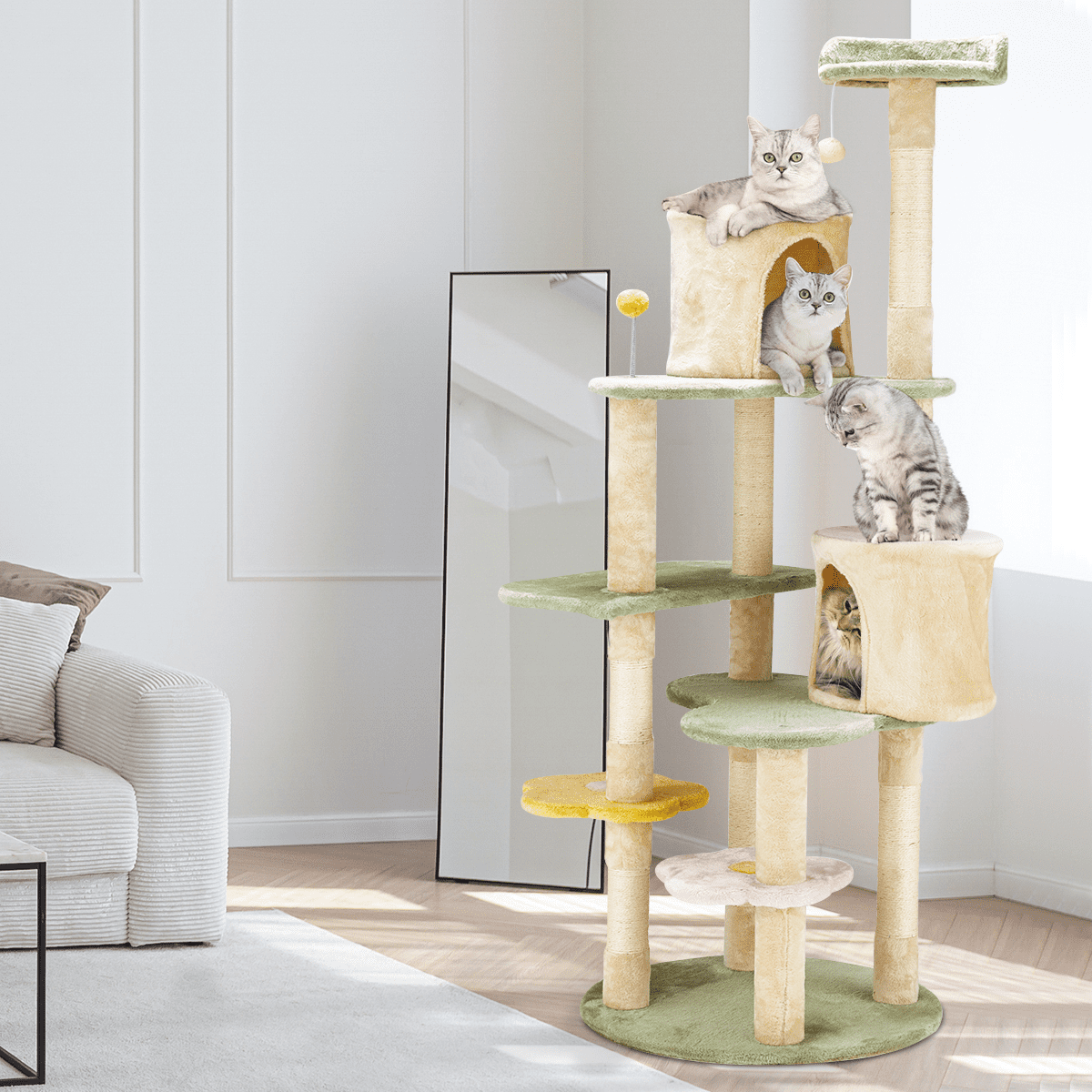 Flower Cat Tree Tower - Multi-Level Condo