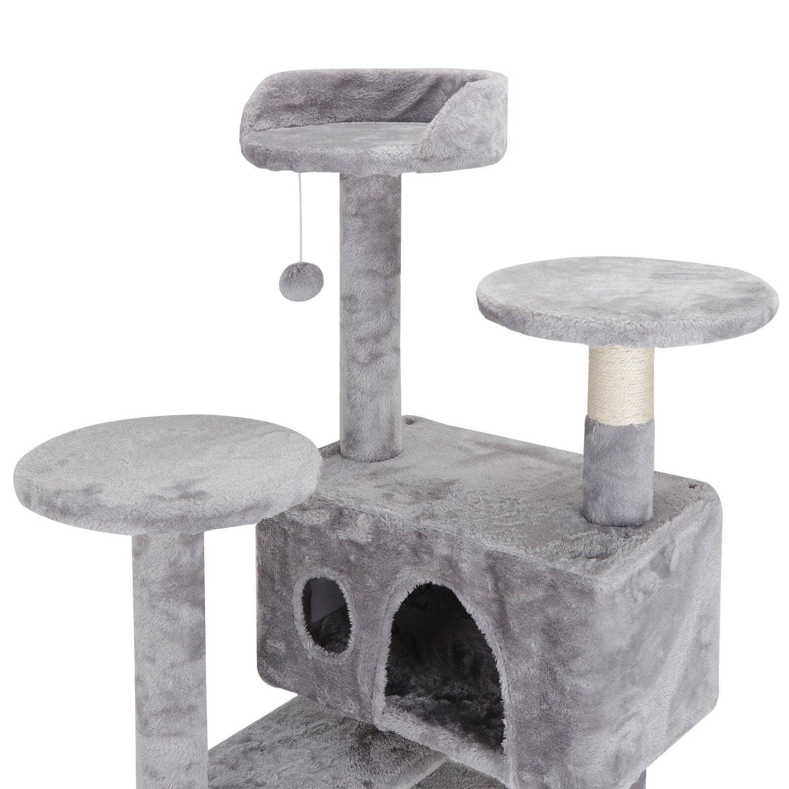 53" Cat Tree Scratching Post Condo with Cave and Ladders