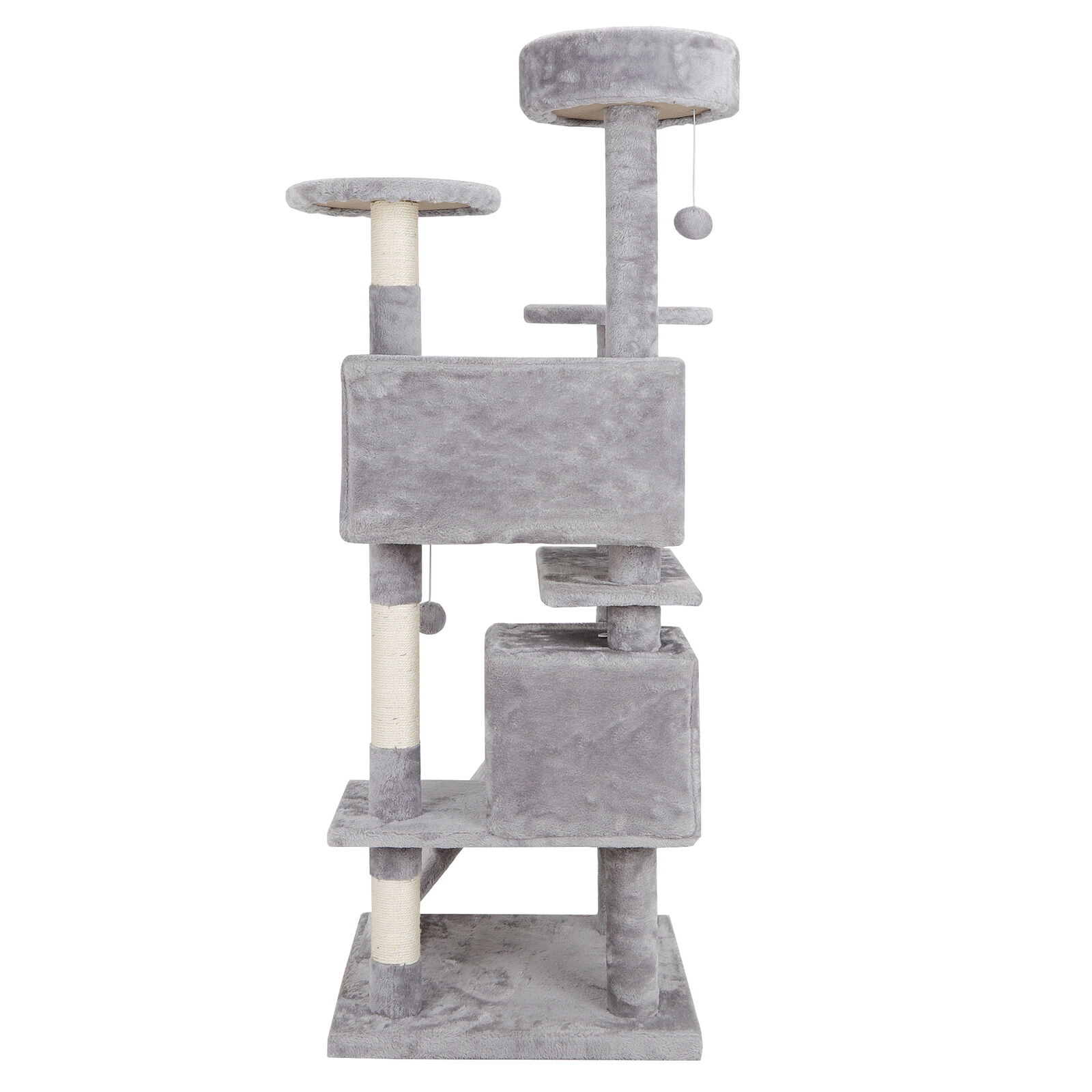 53" Cat Tree Scratching Post Condo with Cave and Ladders