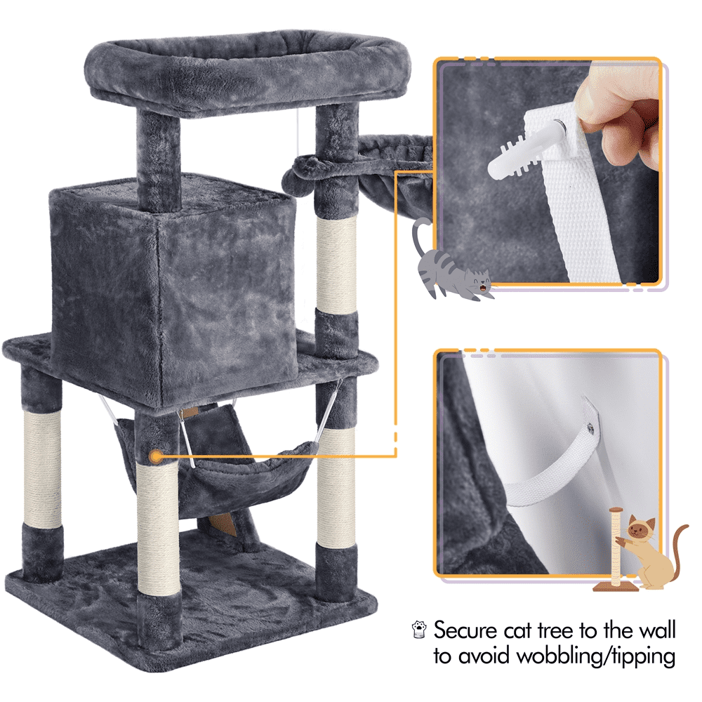Multi-level Gray Cat Tree with Condo