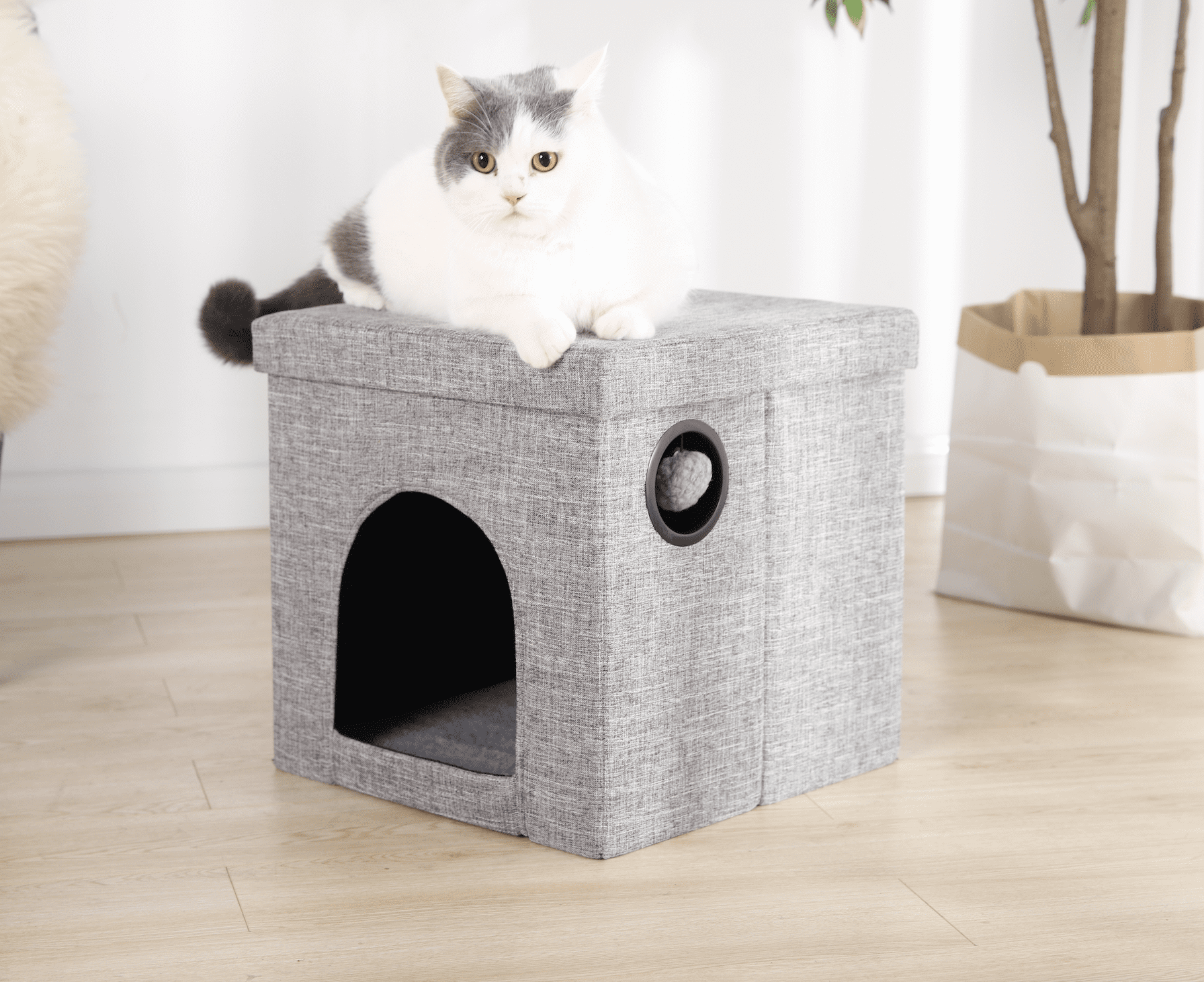 Vibrant Life Small Cat Cube Condo, Gray, 15"