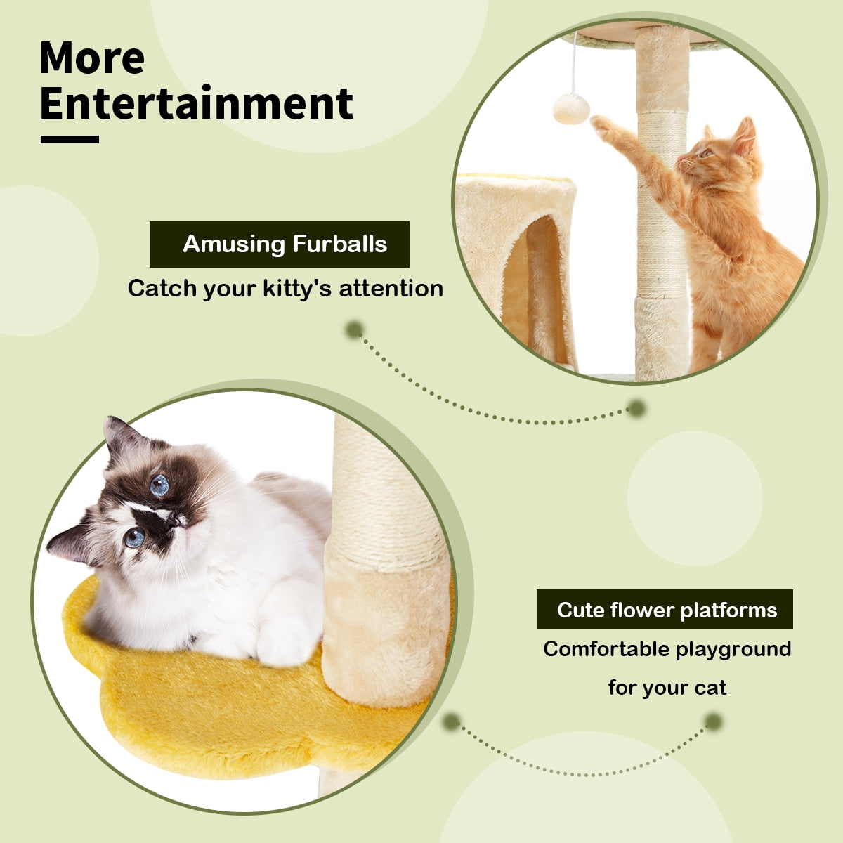 Flower Cat Tree Tower - Multi-Level Condo