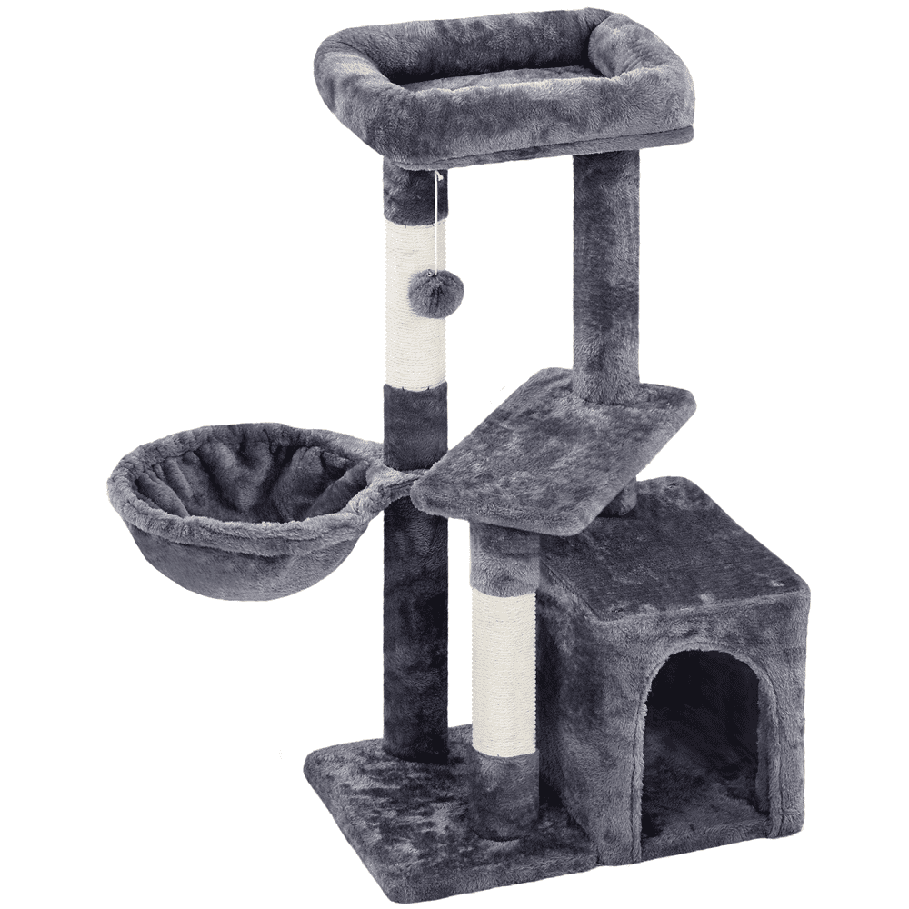Dark Gray Cat Tree Tower with Condo