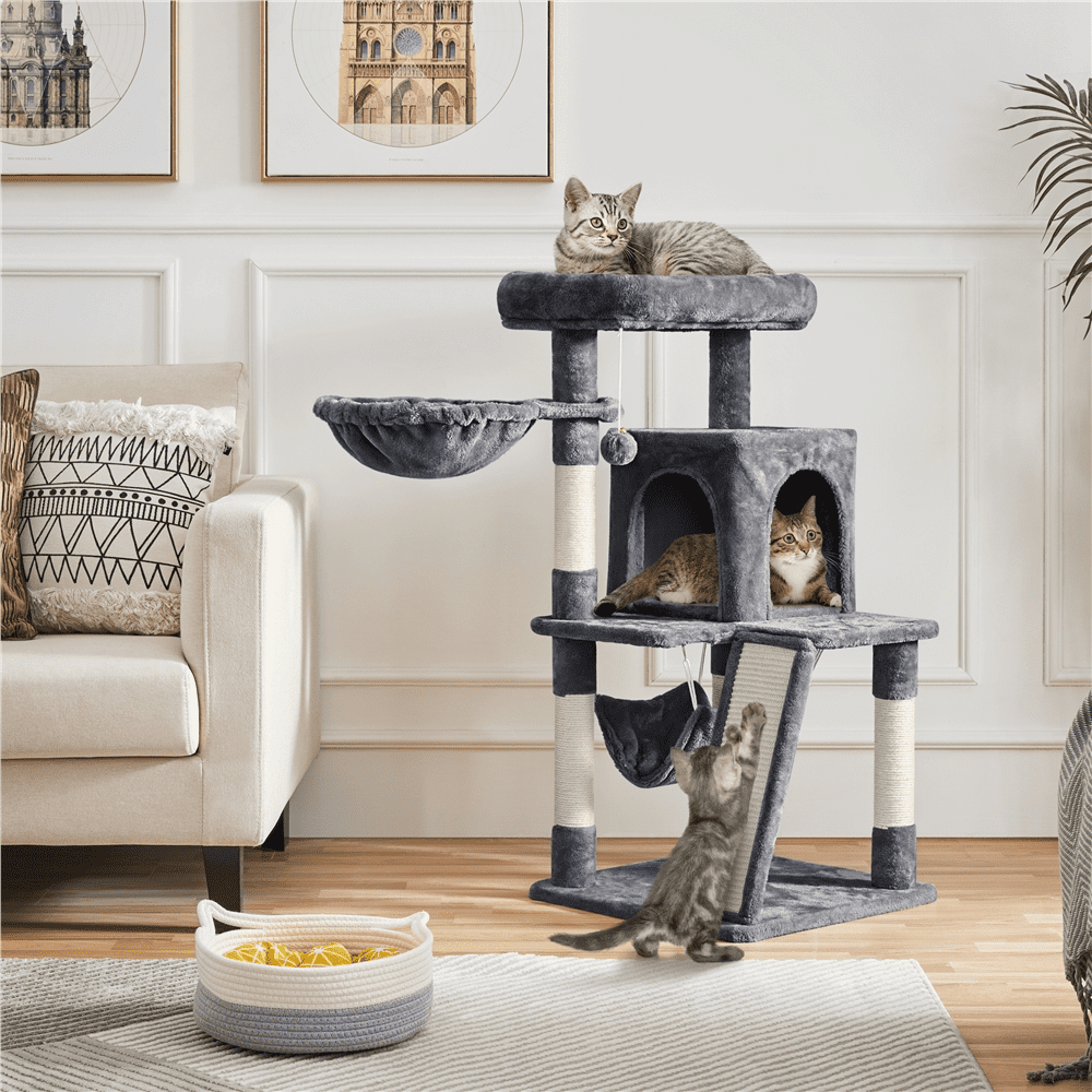 Multi-level Gray Cat Tree with Condo