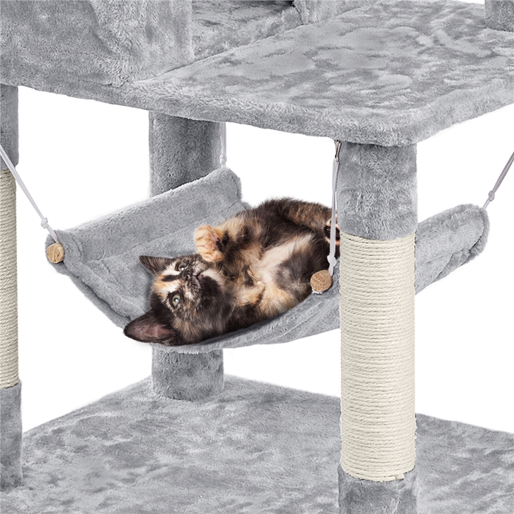 Light Gray Multi-level Cat Tree with Condos
