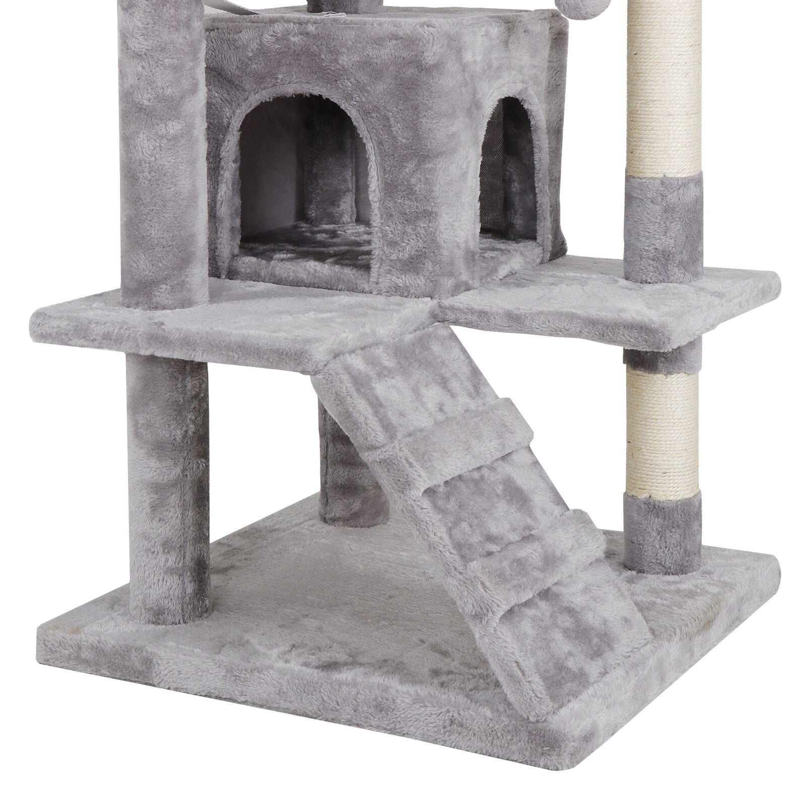 53" Cat Tree Scratching Post Condo with Cave and Ladders