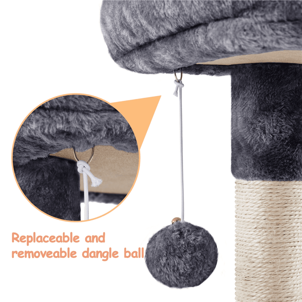 Dark Gray Cat Tree Tower with Condo