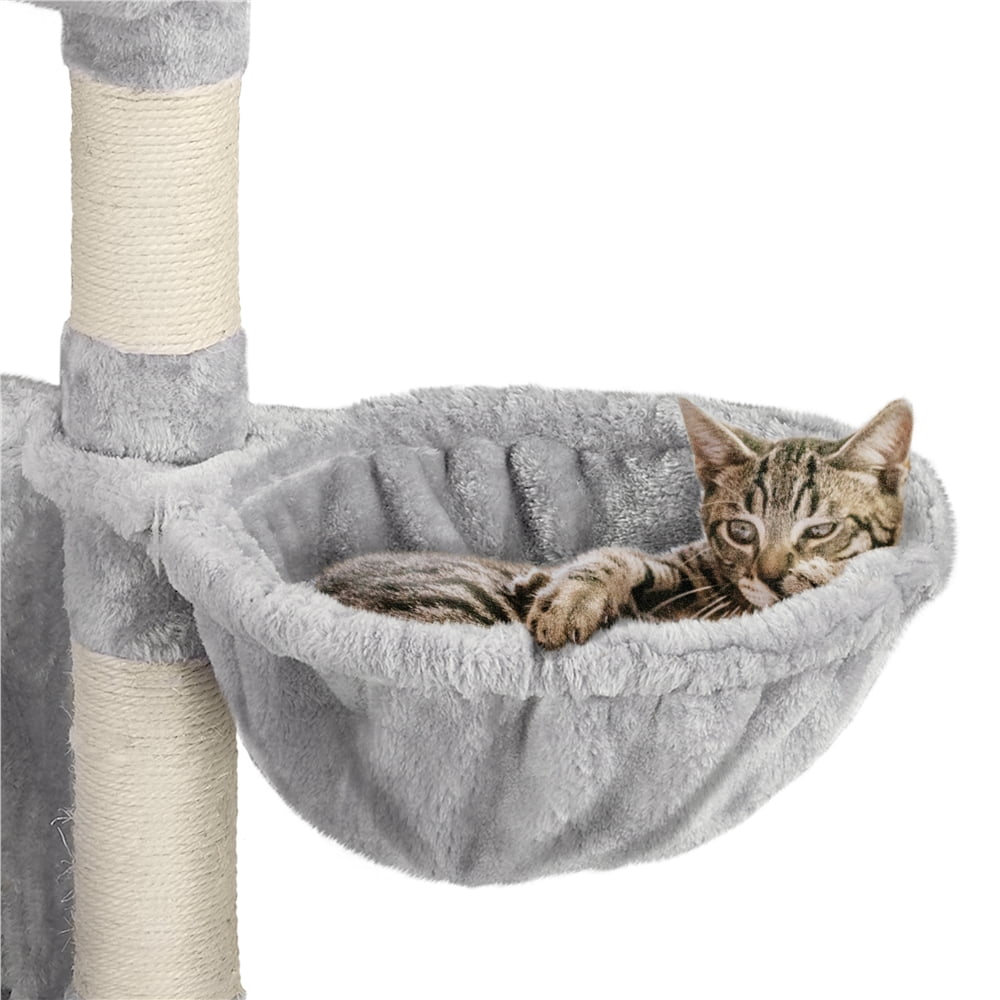 Light Gray 4-Level Cat Tree Condo by SMILE MART