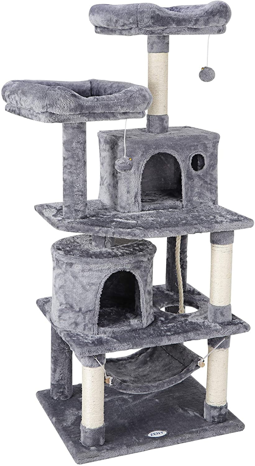 ZENY Gray Cat Tree Condo Playhouse