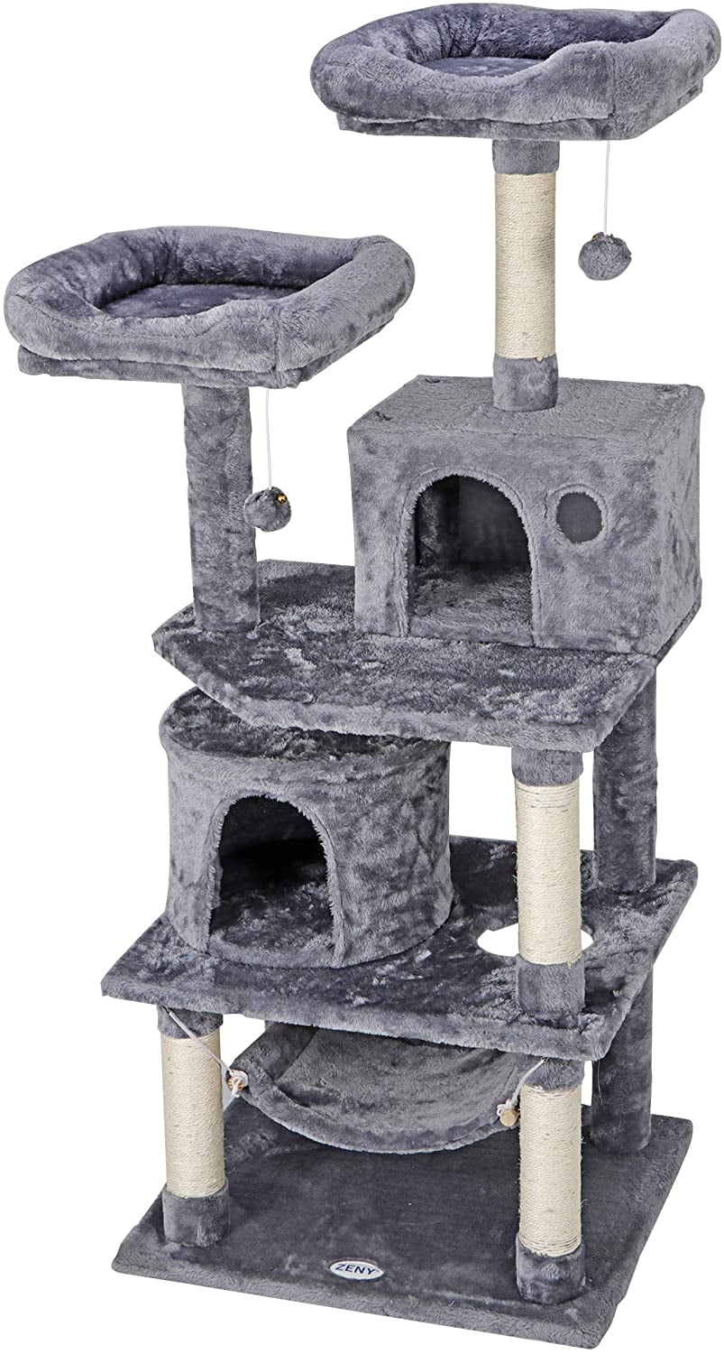 ZENY Gray Cat Tree Condo Playhouse