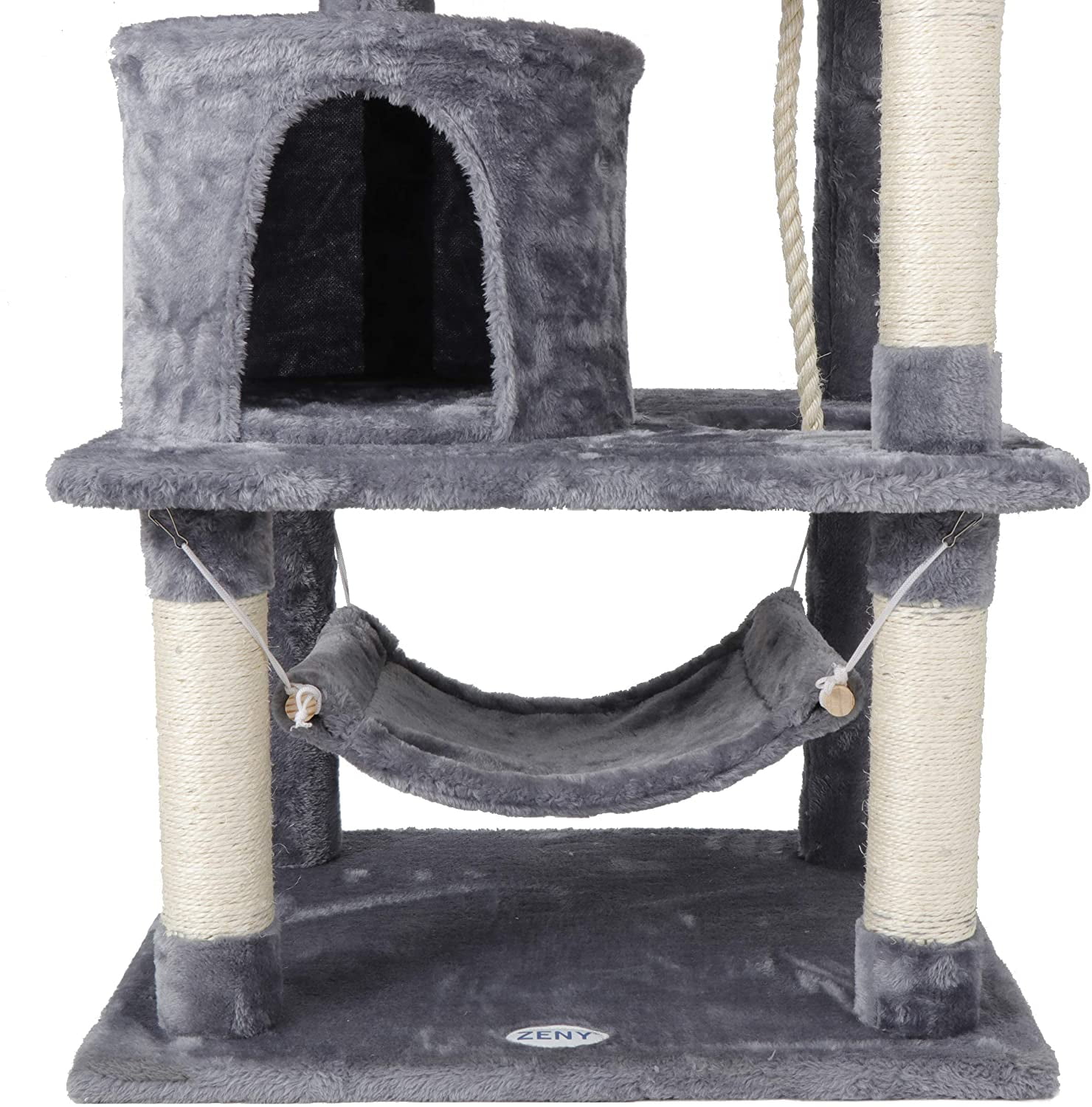 ZENY Gray Cat Tree Condo Playhouse