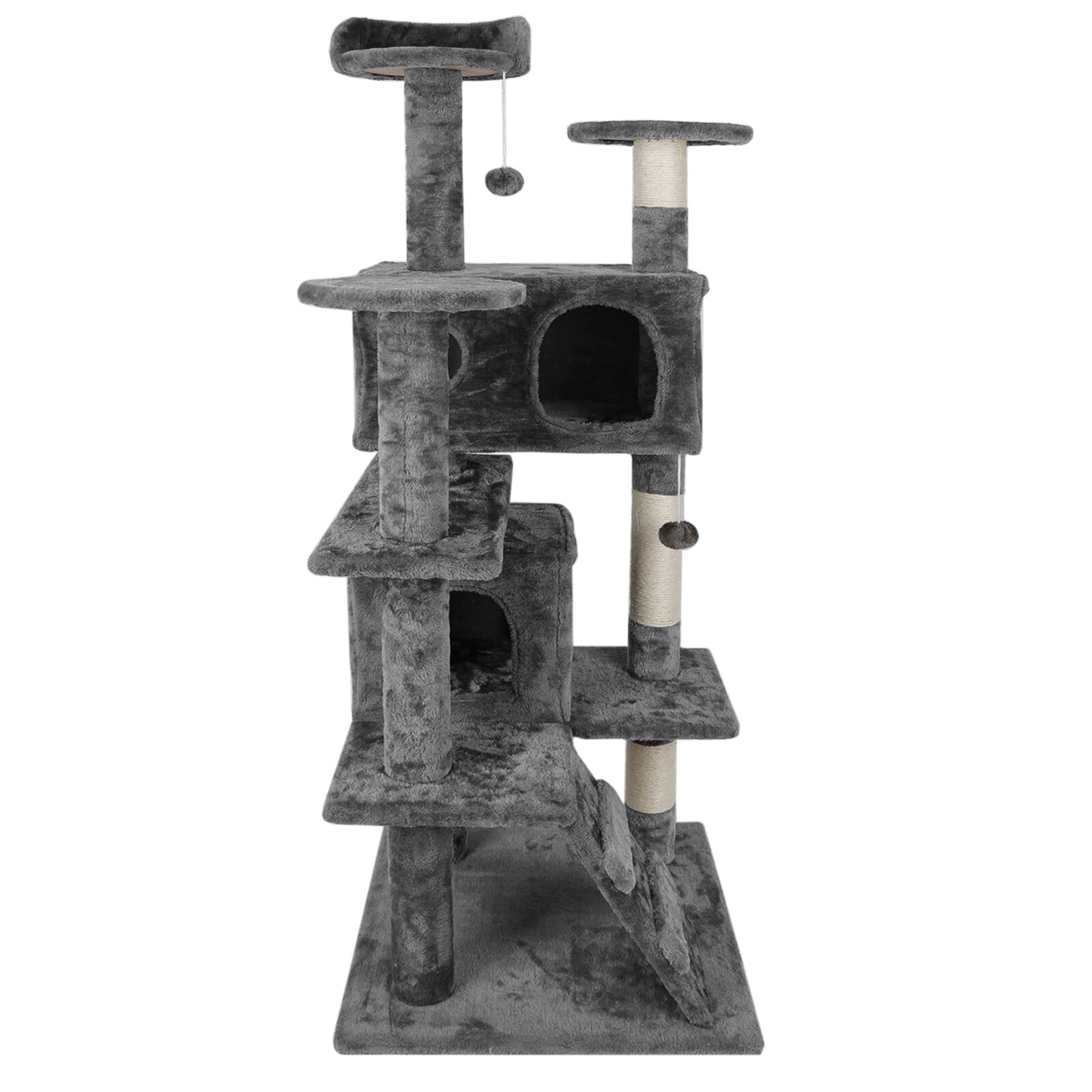 Dark Gray Cat Tree Playhouse with Cave