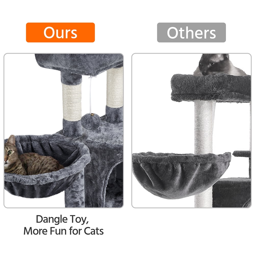 Multilevel Dark Gray Cat Tower with Condo