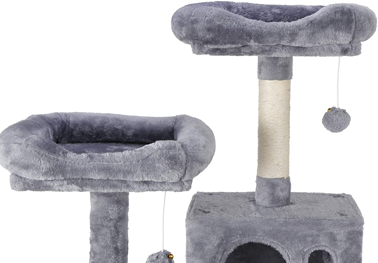 ZENY Gray Cat Tree Condo Playhouse