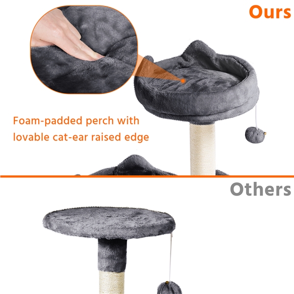 Multi-Level Dark Gray Cat Tree with Condos