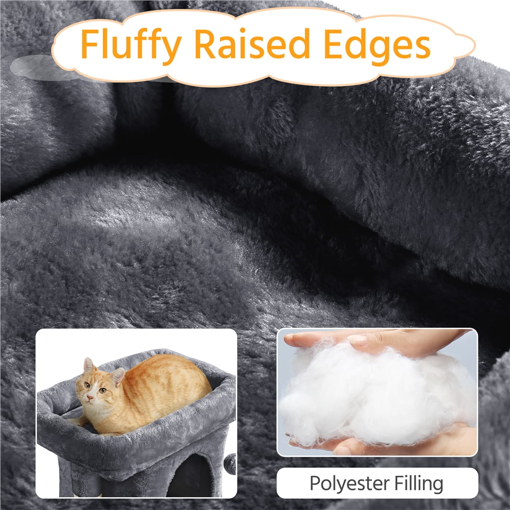 Dark Gray Cat Tree with Plush Perch