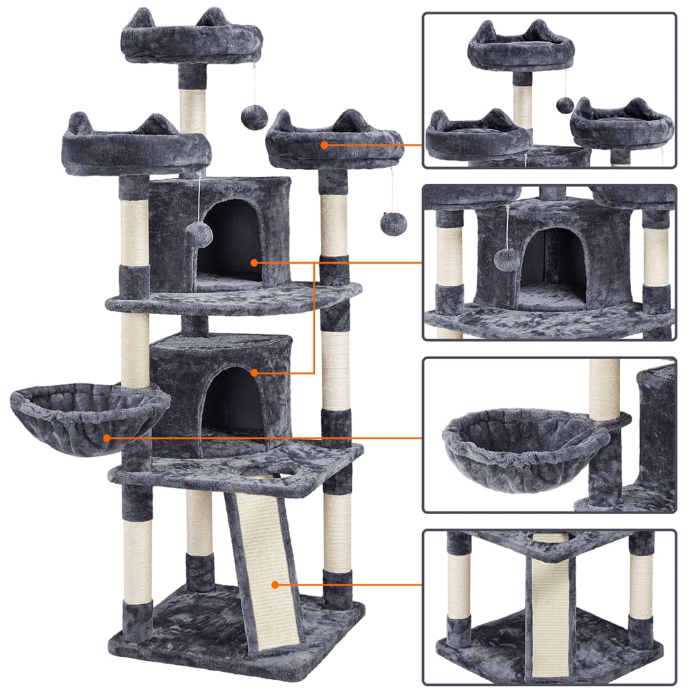 Large 2-condo Cat Tree with Scratching Post