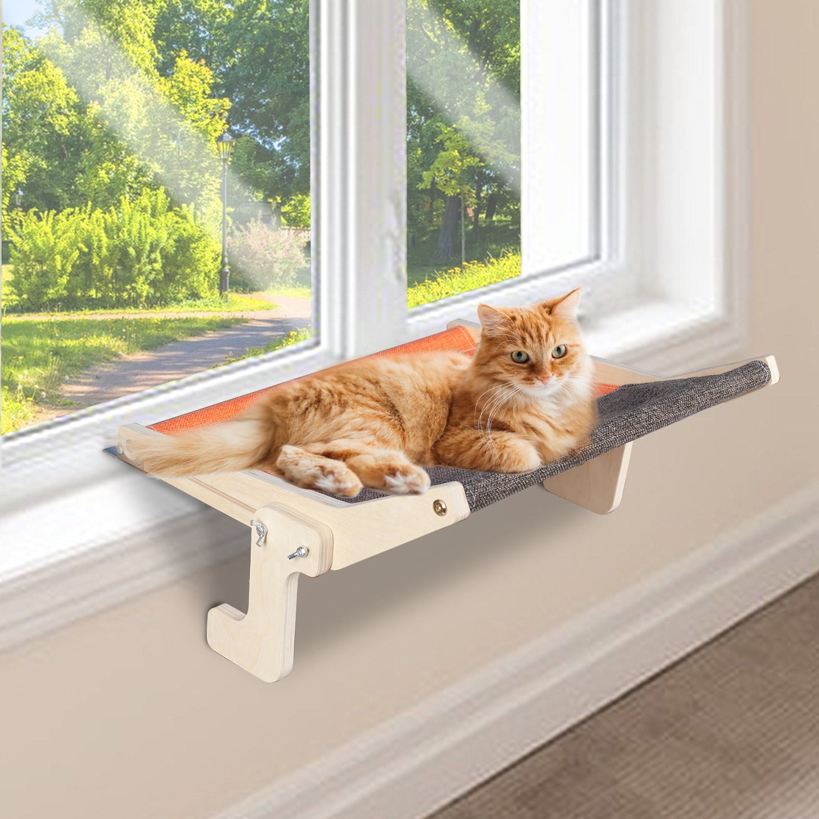 Gray Cat Window Perch for Large Cats