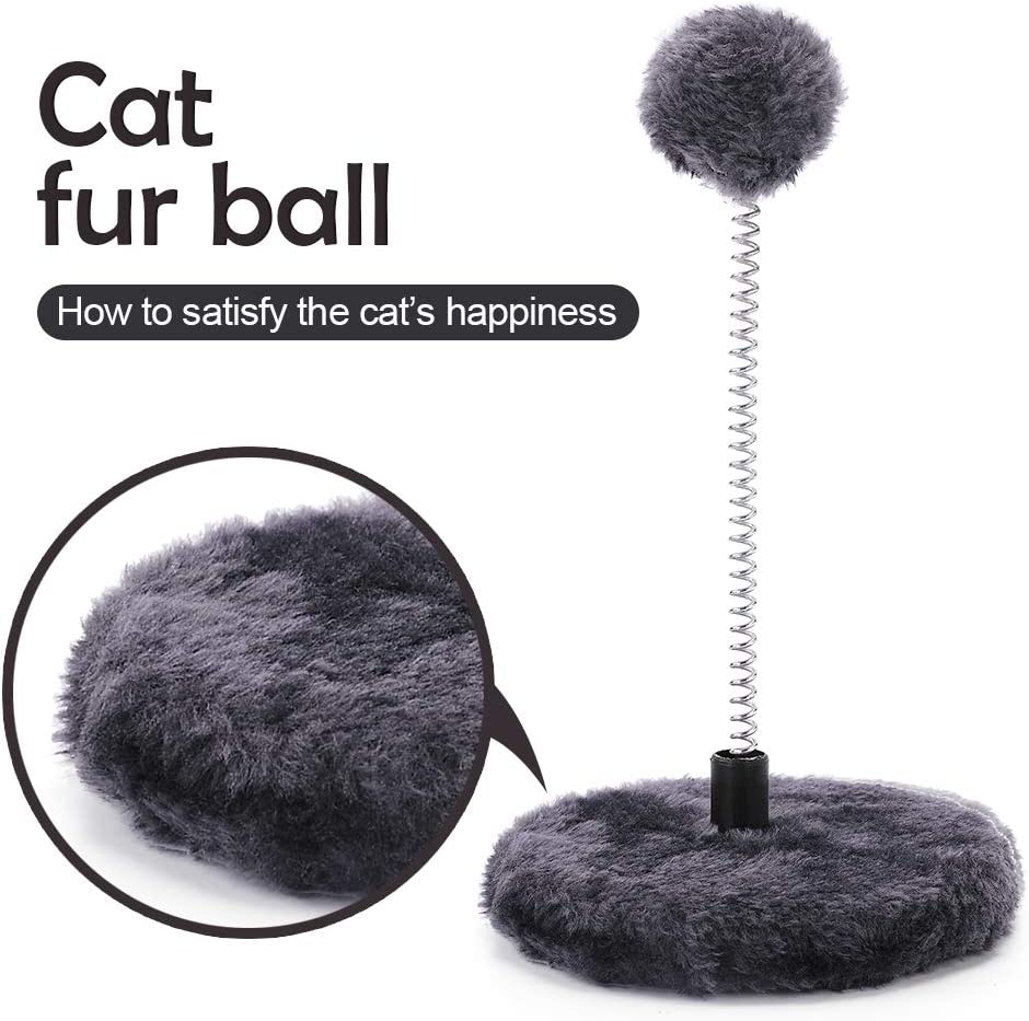 Gray 3 Tier Cat Tree with Sisal Toys