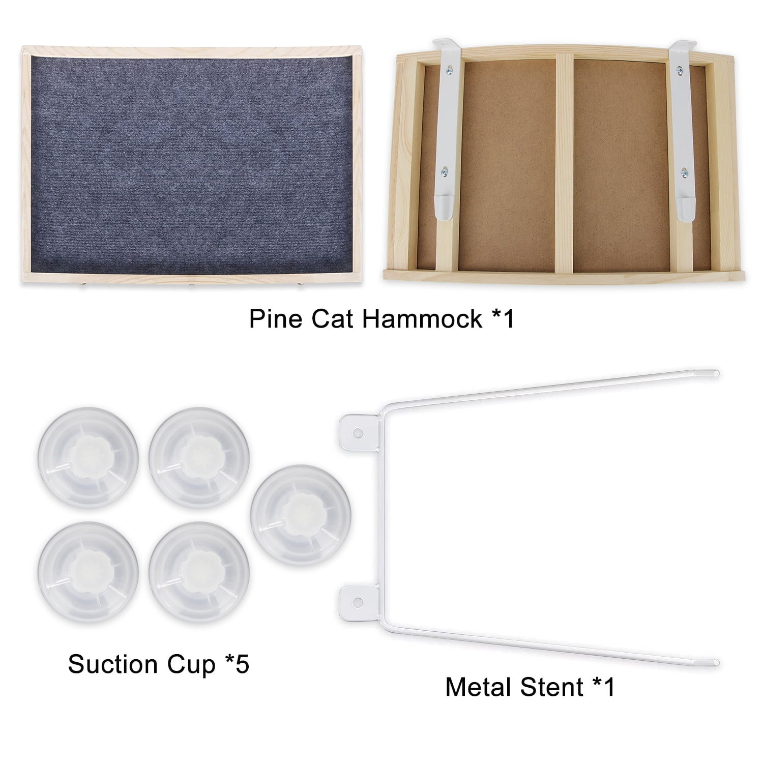 Gray Cat Window Perch - Strong Suction Cups