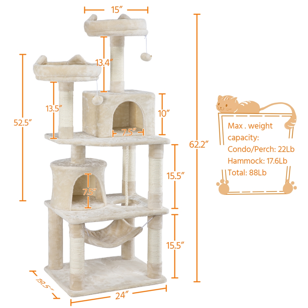 Multi-level Cat Tower with Condos & Perches