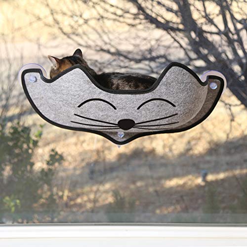 EZ Mount Window Cat Bed - Gray Kitty Face