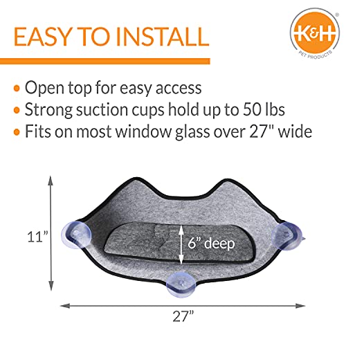 EZ Mount Window Cat Bed - Gray Kitty Face