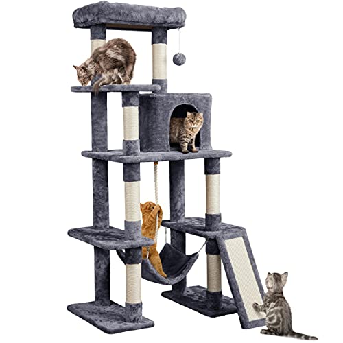 63" Multipurpose Cat Furniture with Sisal Scratching Post