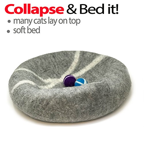 Eco-Friendly Cat Cave Bed in Light Gray