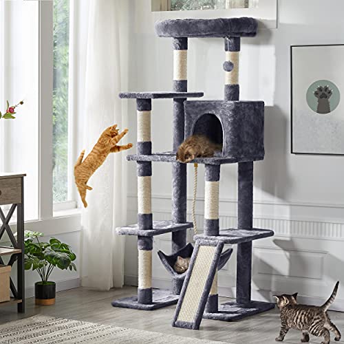 63" Multipurpose Cat Furniture with Sisal Scratching Post