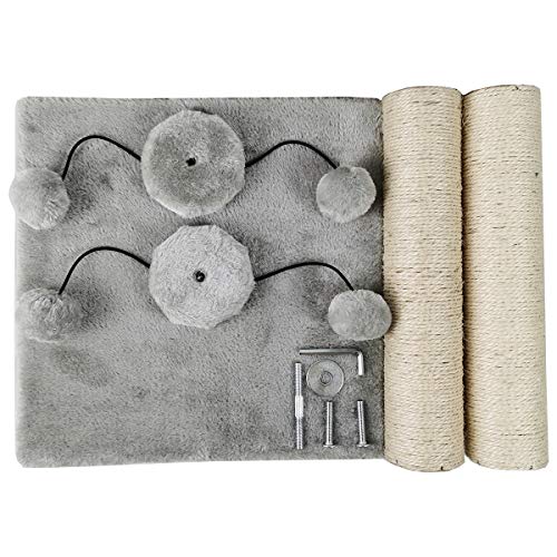 29'' Natural Sisal Rope Cat Scratcher w/ Toys (Grey)