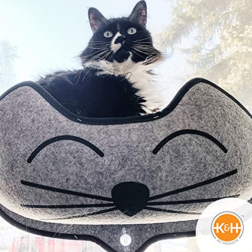 EZ Mount Window Cat Bed - Gray Kitty Face